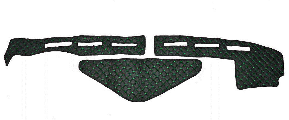 Black+Green Eco Leather with Sensor Dashboard Panel Mats for Renault T truck LHD