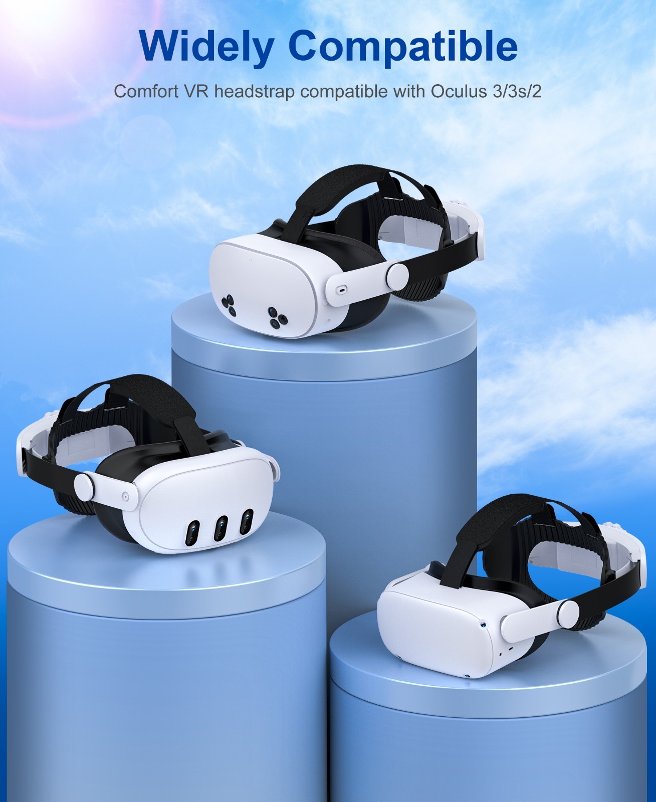 Head Strap For Meta Quest 2/3s/Quest 3 Adjustable VR Headset Strap Accessories