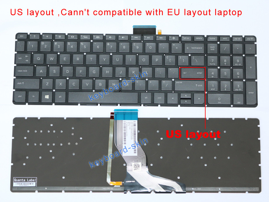 New for HP 15-AB 15-AB093TX 15-ab291TX 15-ab292TX 15-ab293T US backlit keyboard