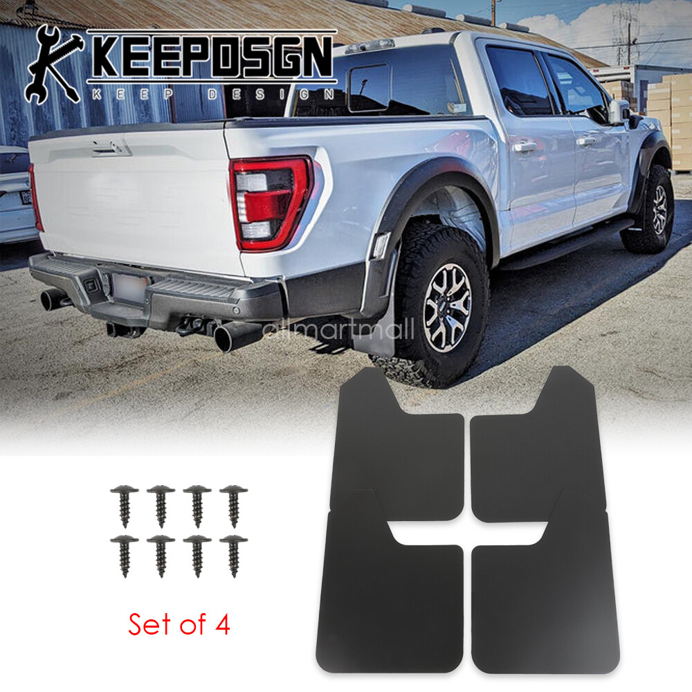 For Ford F-150 Raptor Truck Mud Flaps Splash Guards Flexible Fender Flares Black