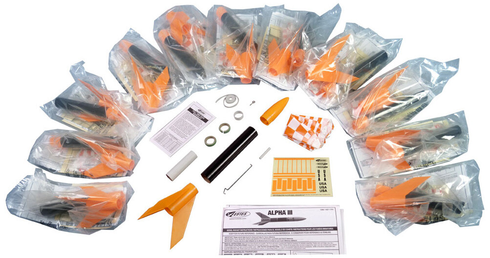 Estes Alpha III Rocket Bulk Pack - Includes 12 Beginner Model Rocket Kits