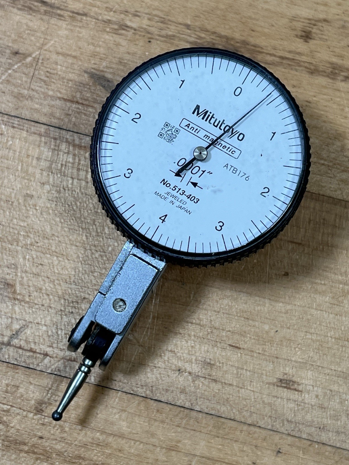 MITUTOYO DIAL TEST INDICATOR .0001" GRADS MODEL NO. 513-403 - Anti-Magnetic