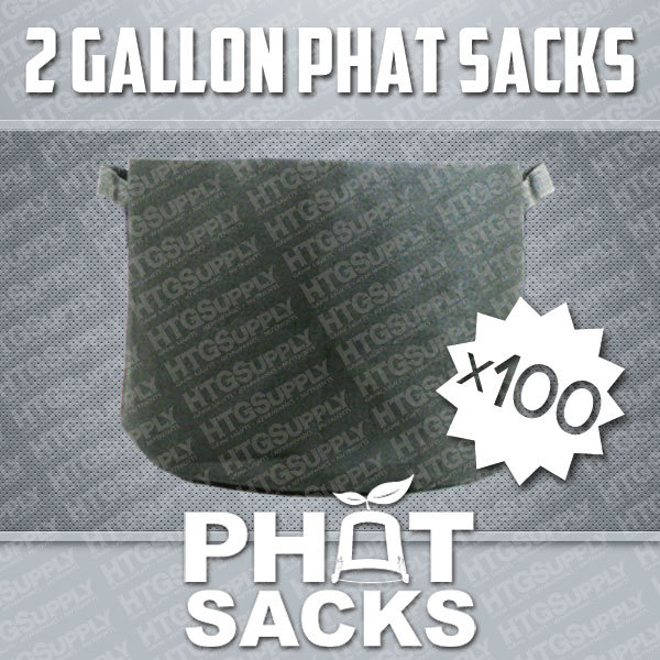 (100) 2 GALLON FABRIC GROW POTS PRUNE SMART DIRT CONTAINER REUSABLE 8" x 7" BAGS