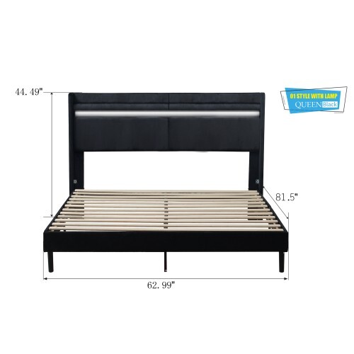 With remote control and bed changing LED light bedboard Easy to assemble
