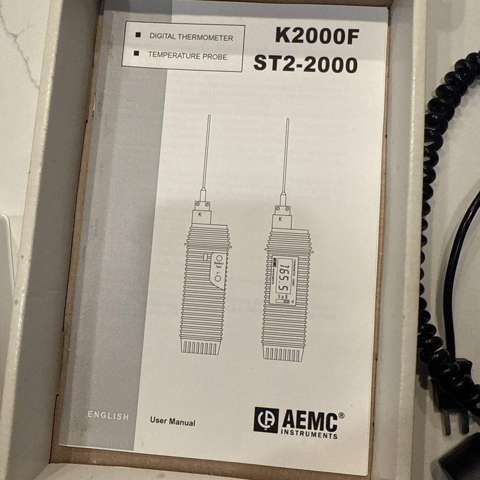 AEMC Instruments K2000F Thermometer Cole + Parmer IR Probe - Tested - Used