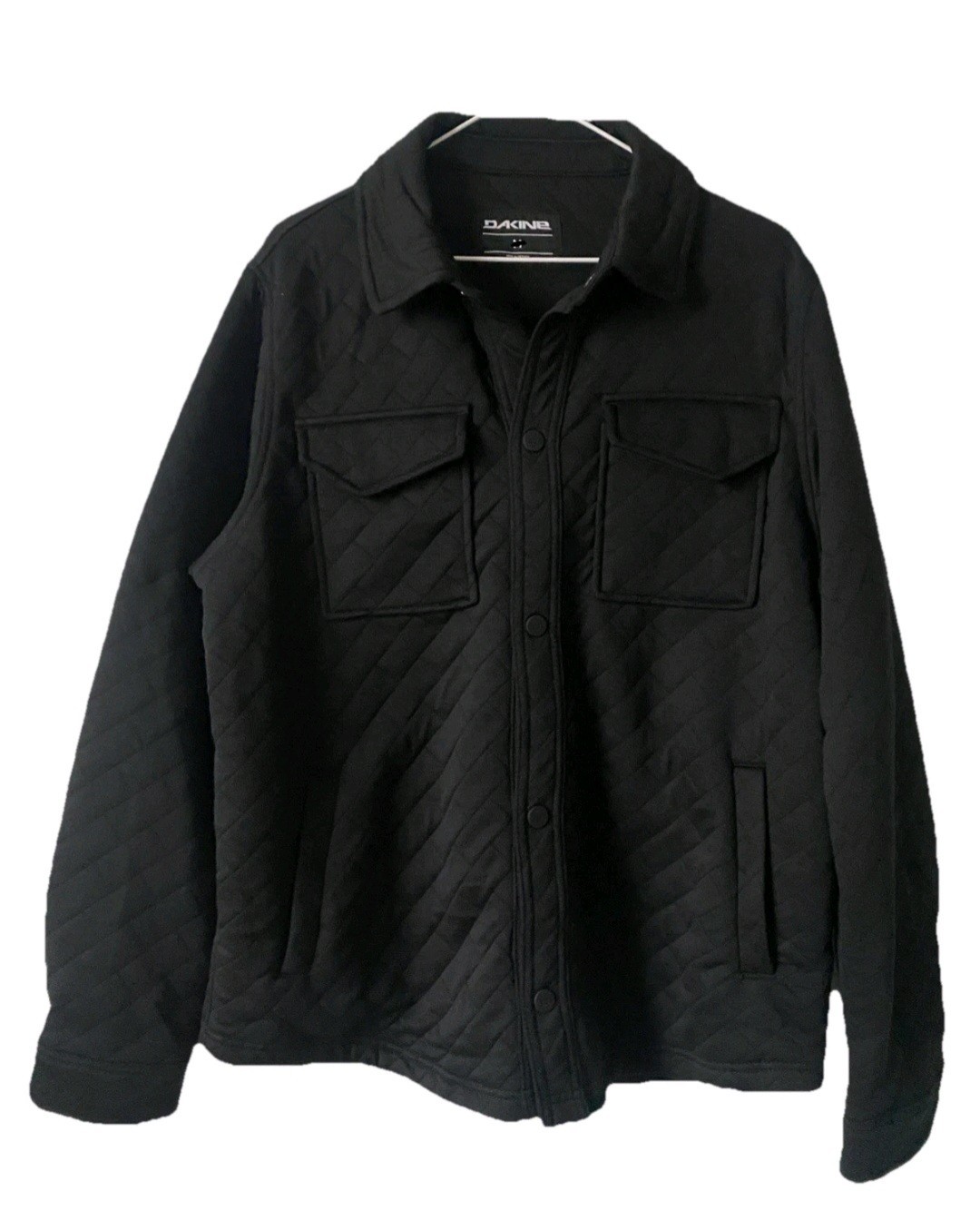 Dakine Shacket Shirt Jacket Mens Medium M Black Quilted Overshirt Snap Front