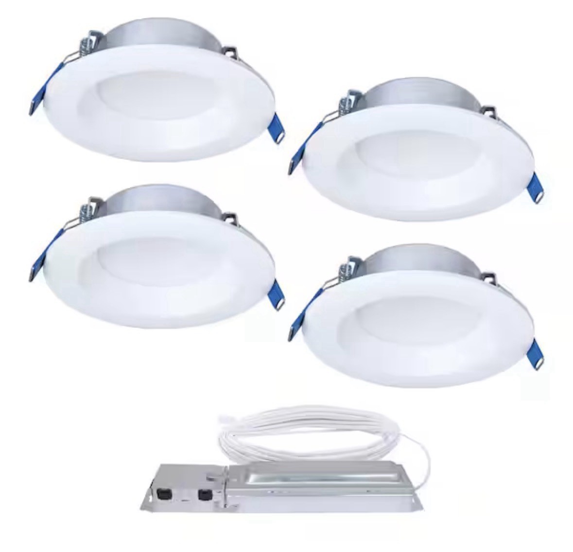 (4-Pack) HALO 4" QuickLink Low Voltage Recessed Canless Dimmable LED Starter Kit