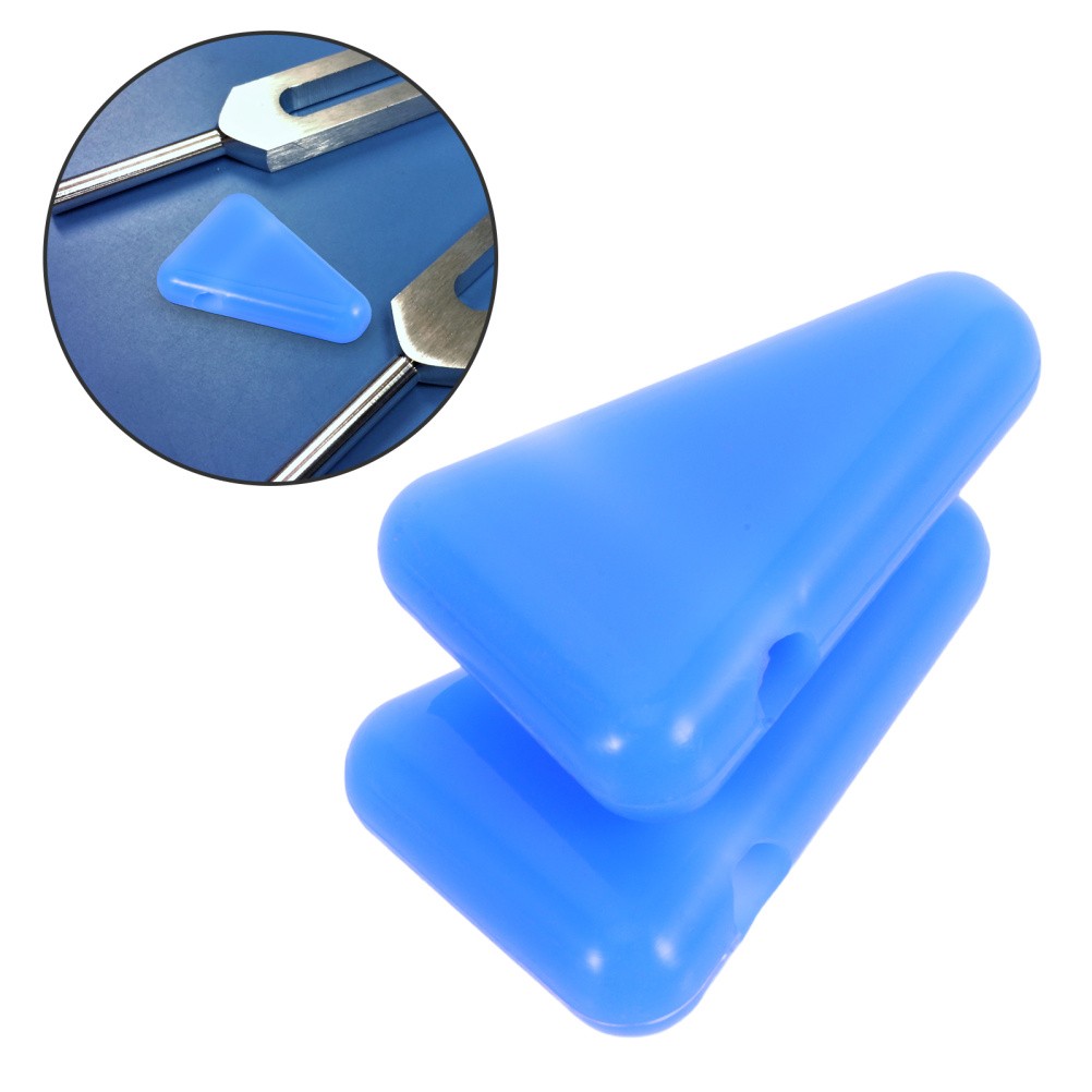 2 Pcs Tuning Fork Forks Healing Triangle Silicone Base Holder Block