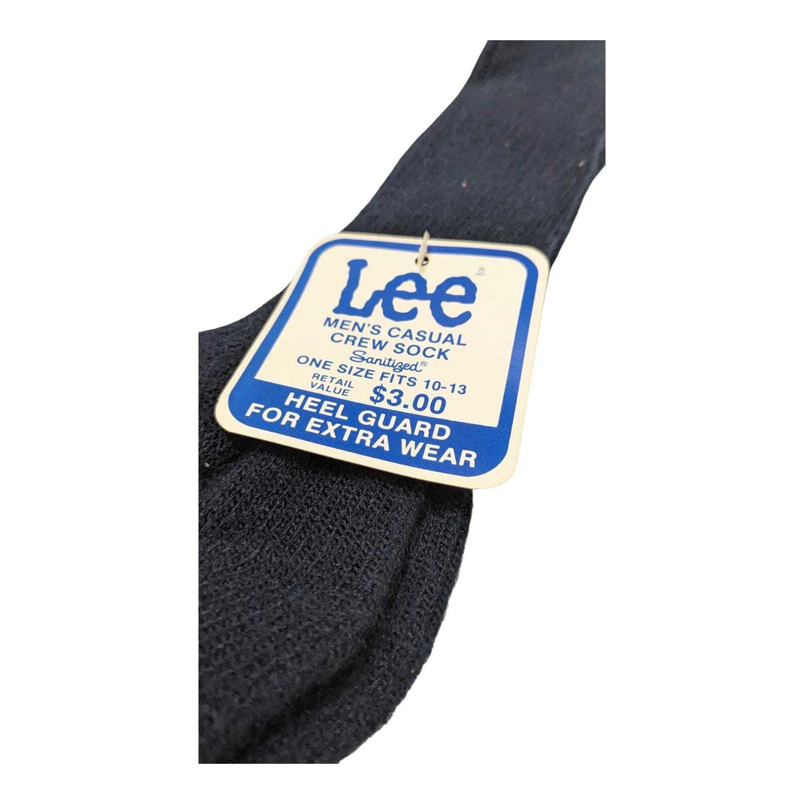 Vintage Mens Lee Casual Crew Socks Navy Blue 10-13 Orlon Acrylic Nylon Sanitized