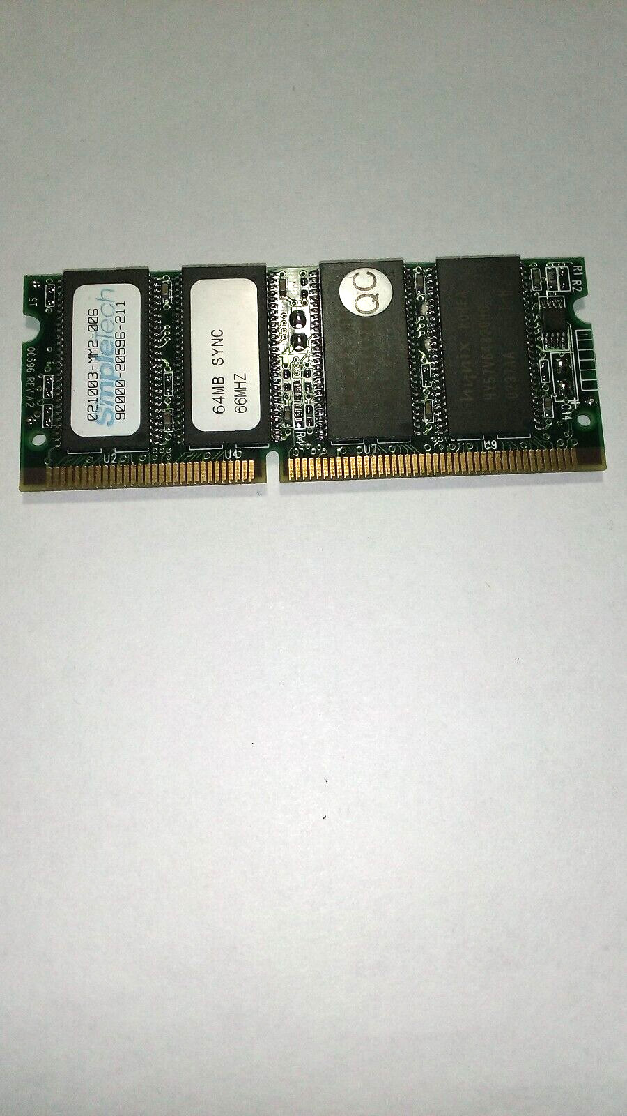 Simpltech Laptop Dimm 64 MB 66 MHZ  Hynix Chip Working Used Pull