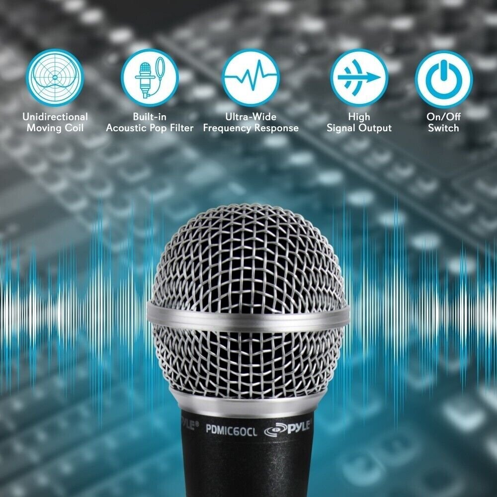 Pyle Professional Dynamic Microphone, Unidirectional Handheld Mic PDMIC59