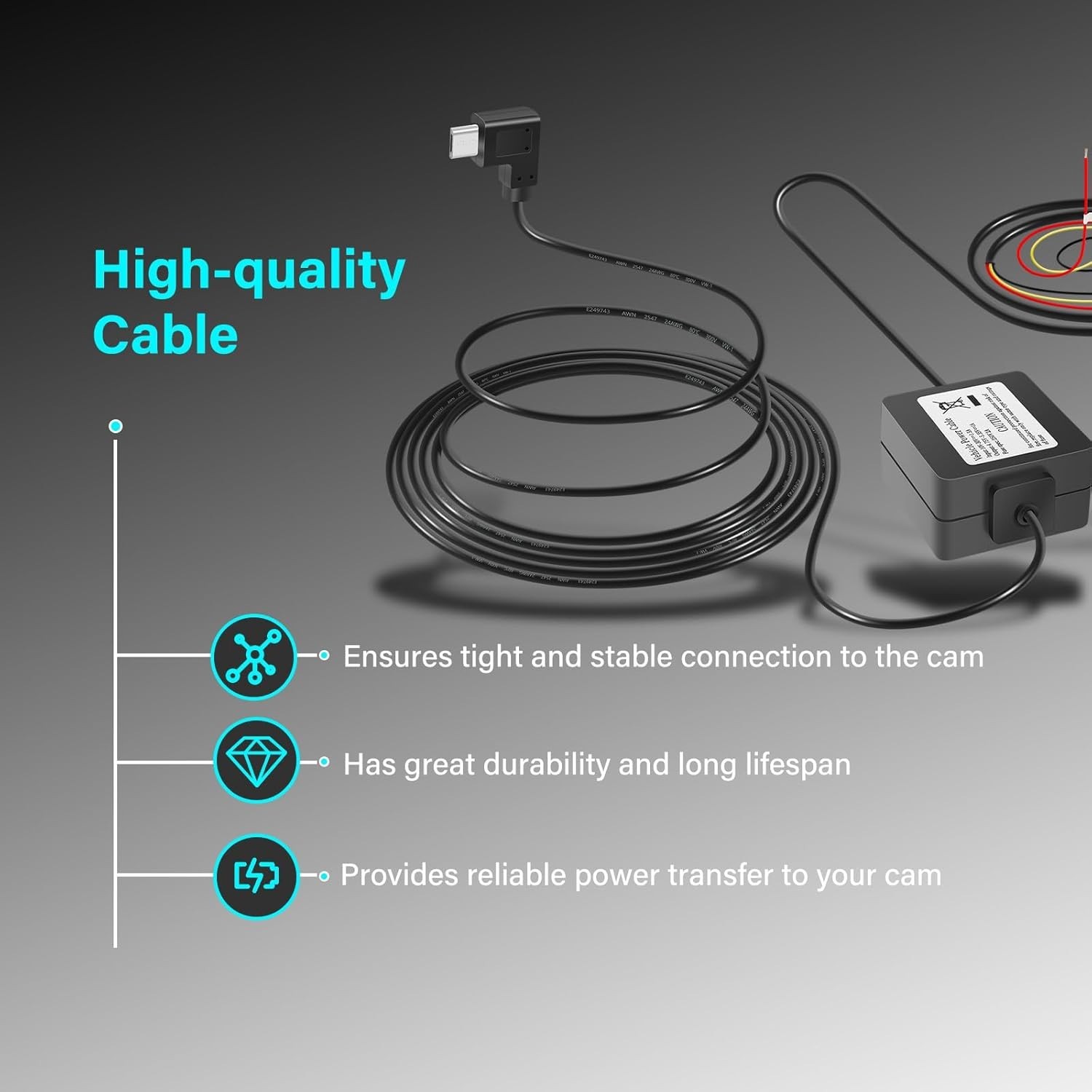 Replace For Garmin Dash Cams Parking Mode Cable 010-12530-03 12V
