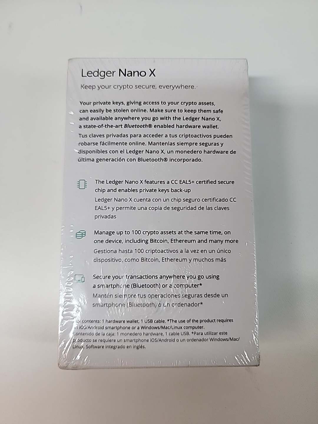 Ledger - Nano X Crypto Hardware Wallet - Bluetooth - Onyx Black