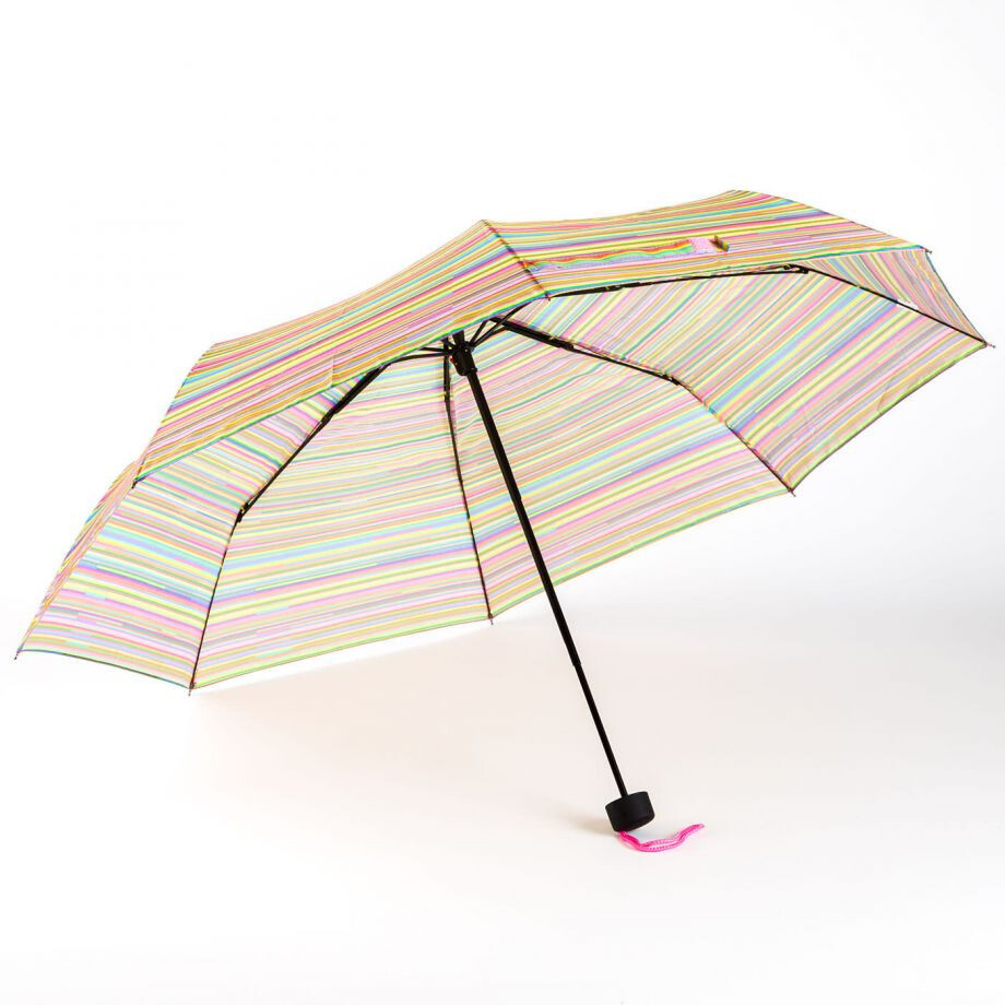 PAPER DESTINY rainbow pinstripe umbrella NWT