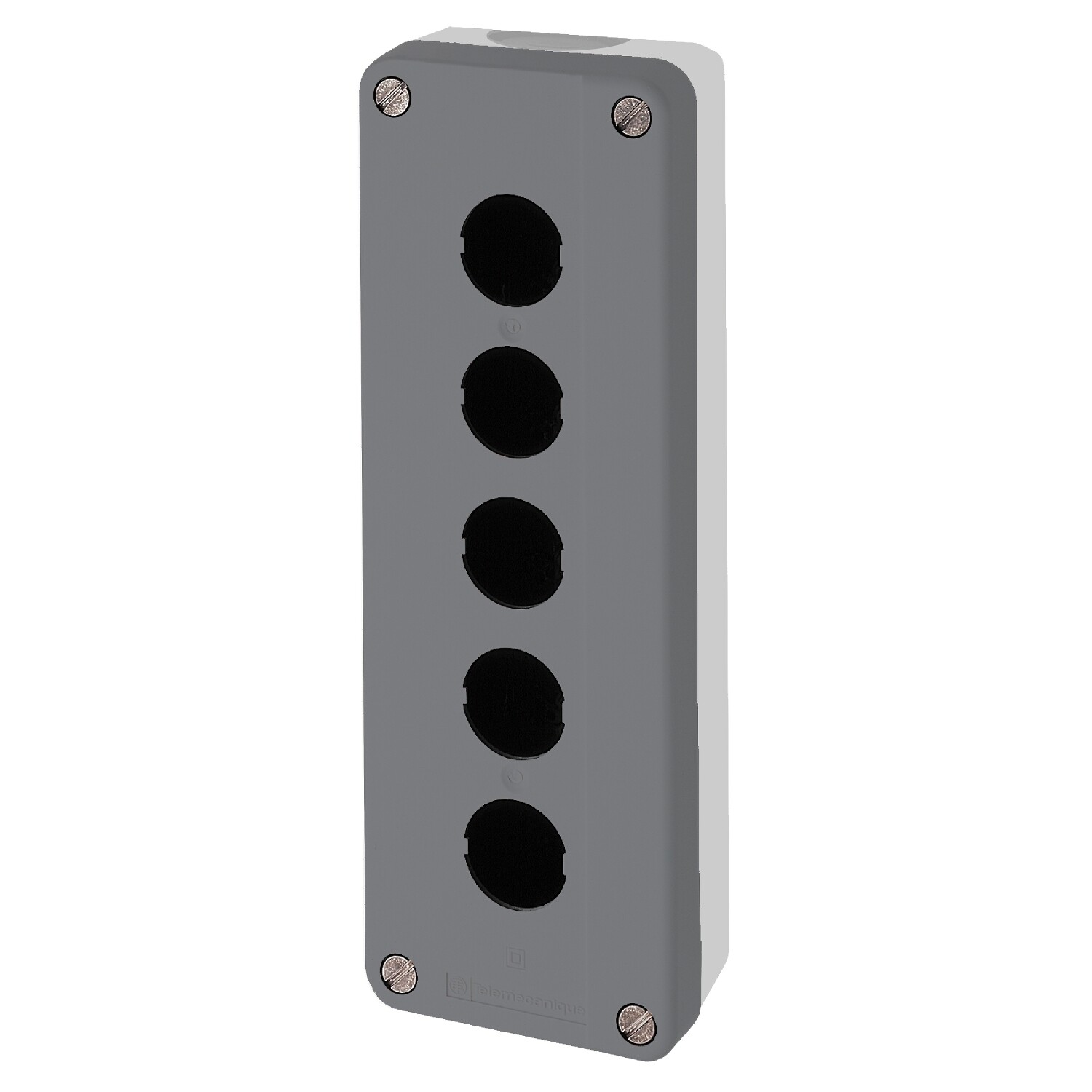 XALD05H7 Dark grey empty enclosure lid/grey base 5 cut outs Schneider Electric
