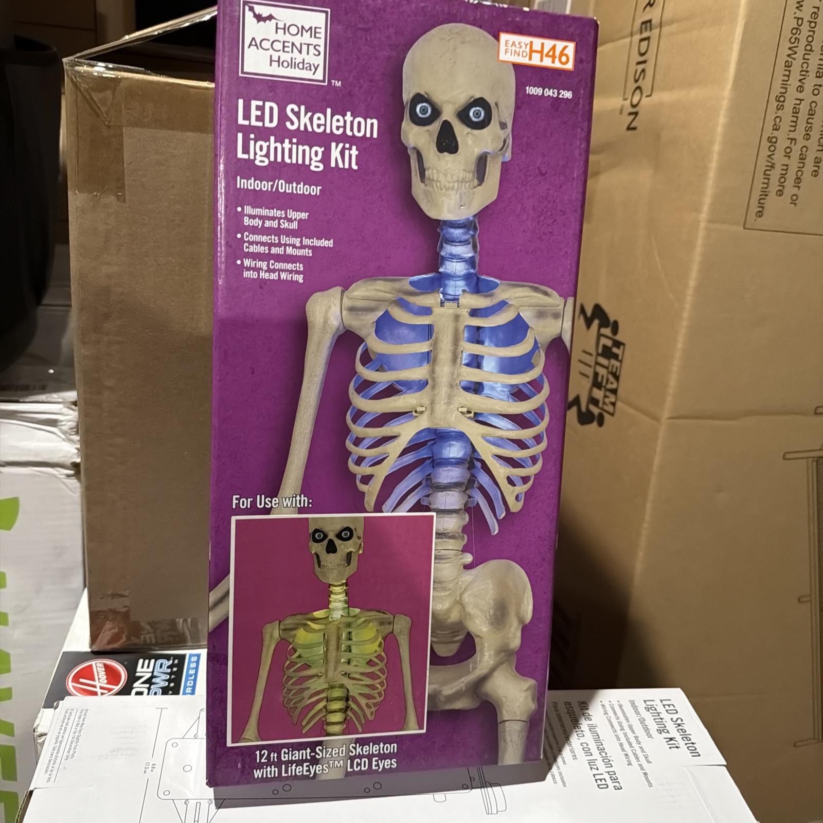 LED Lighting Kit for use w/ Model Skelly 12’ Skeleton w/ LifeEyes NEW Halloween