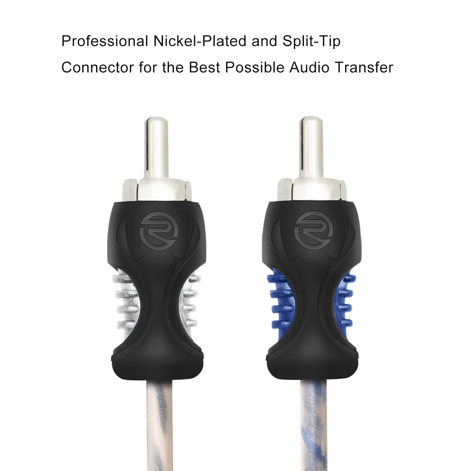 RECOIL RCI23 100% Oxygen Free Copper 3ft 2-Channel RCA Audio 3ft, Black