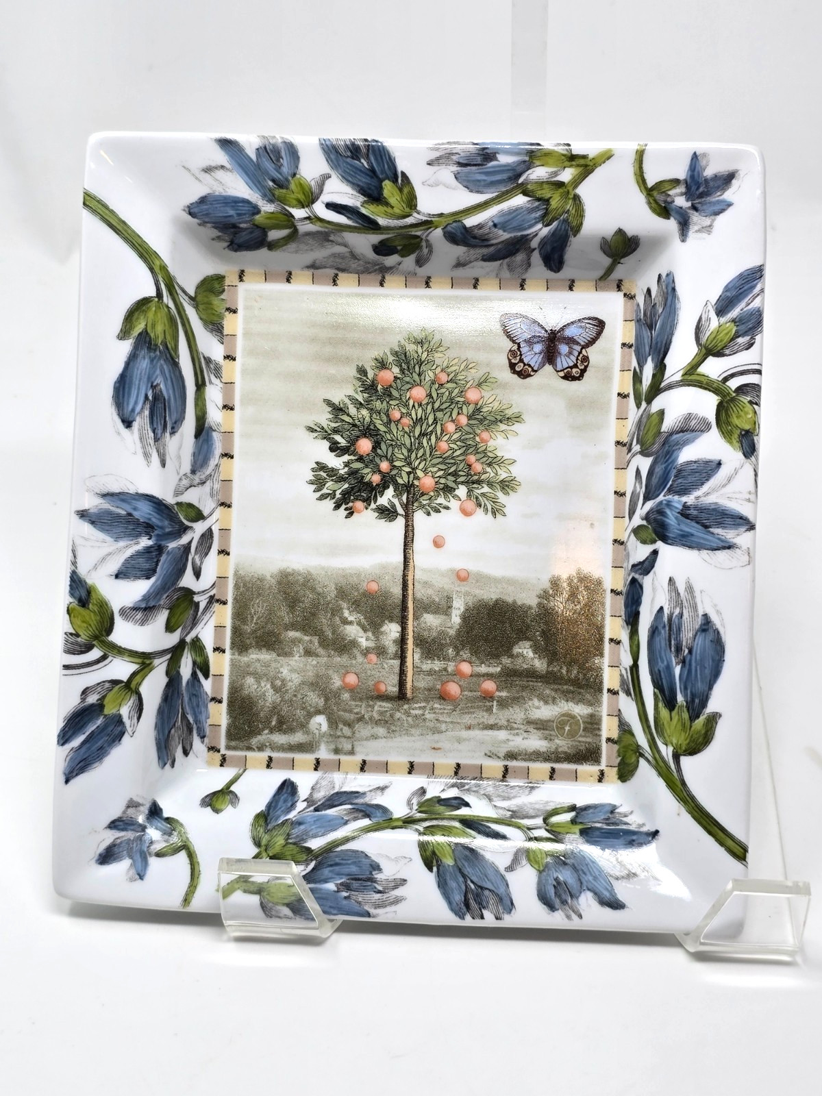 Fringe Studio Porcelain Tray Historic Hudson Valley Topiary Rectangular Tray 7.7