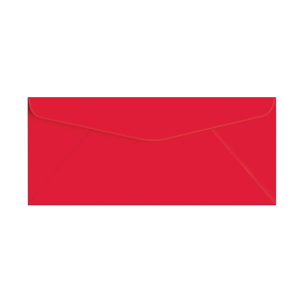 #10 Business Envelopes, 4 1/8 x 9 1/2, Standard Flap, Red, 24w(90gsm), 500 Qty