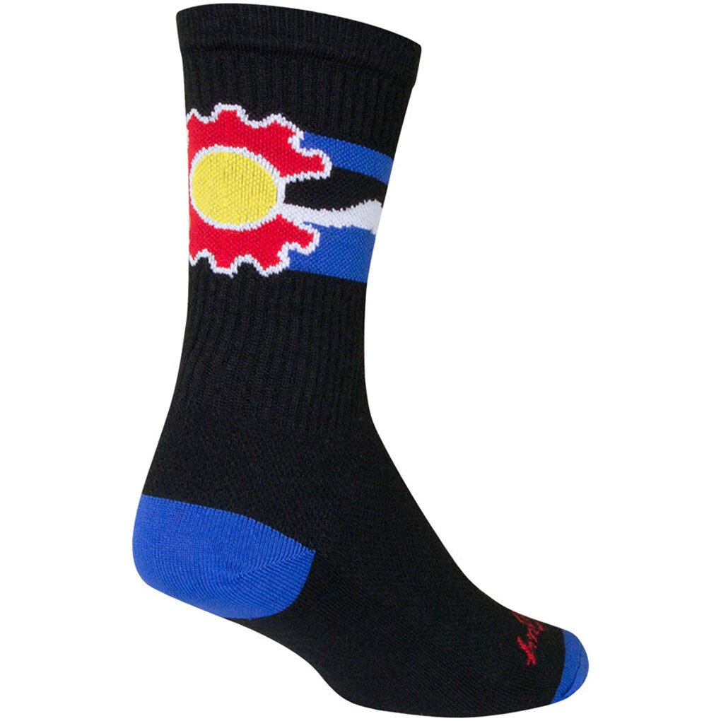 SockGuy Crew Cogorado Socks 6 inch Black Small Medium Unisex Synthetic