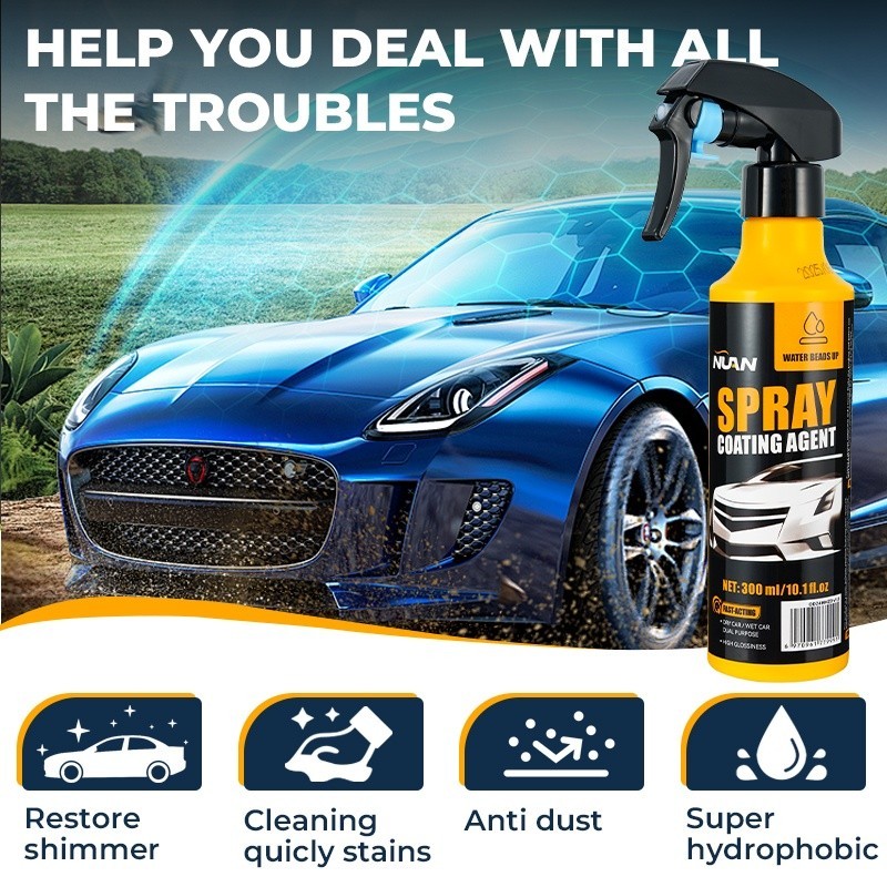 3PCS NUAN Car Coating Spray Set Quick Effect Coating Agent Quickly Coat Car Wax