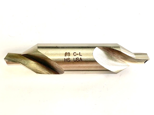 #8 HS COMB. DRILL & COUNTERSINK CNTR DRILL 60° CHICAGO LATROBE MADE IN USA NEW