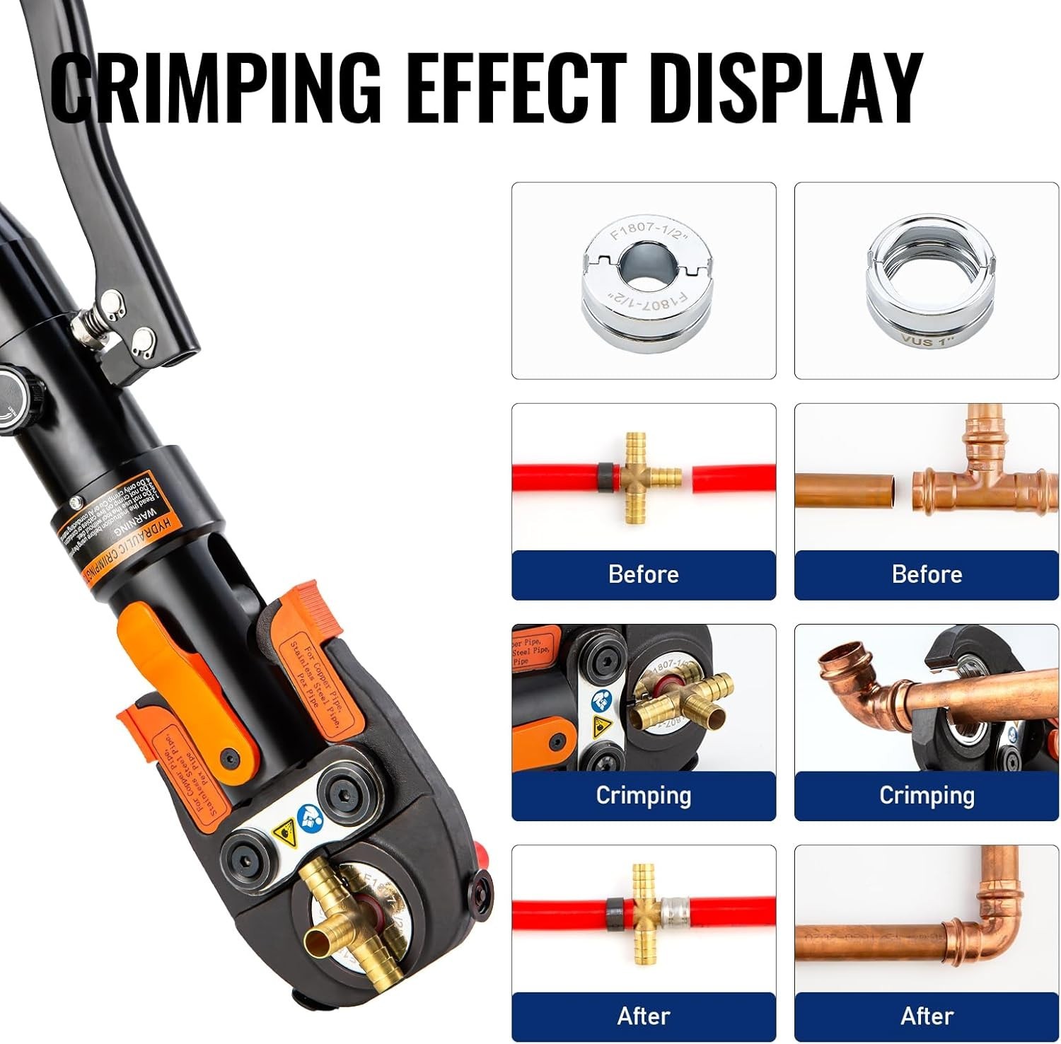 Ergonomic Pex Crimping Tool with Automatic Locking & Case - Leak-Free Solutions