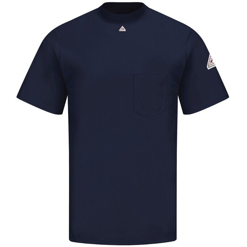 New BULWARK FR Small MEN'S S/S NAVY POCKET TEE SHIRT SET8NV6 Cintas