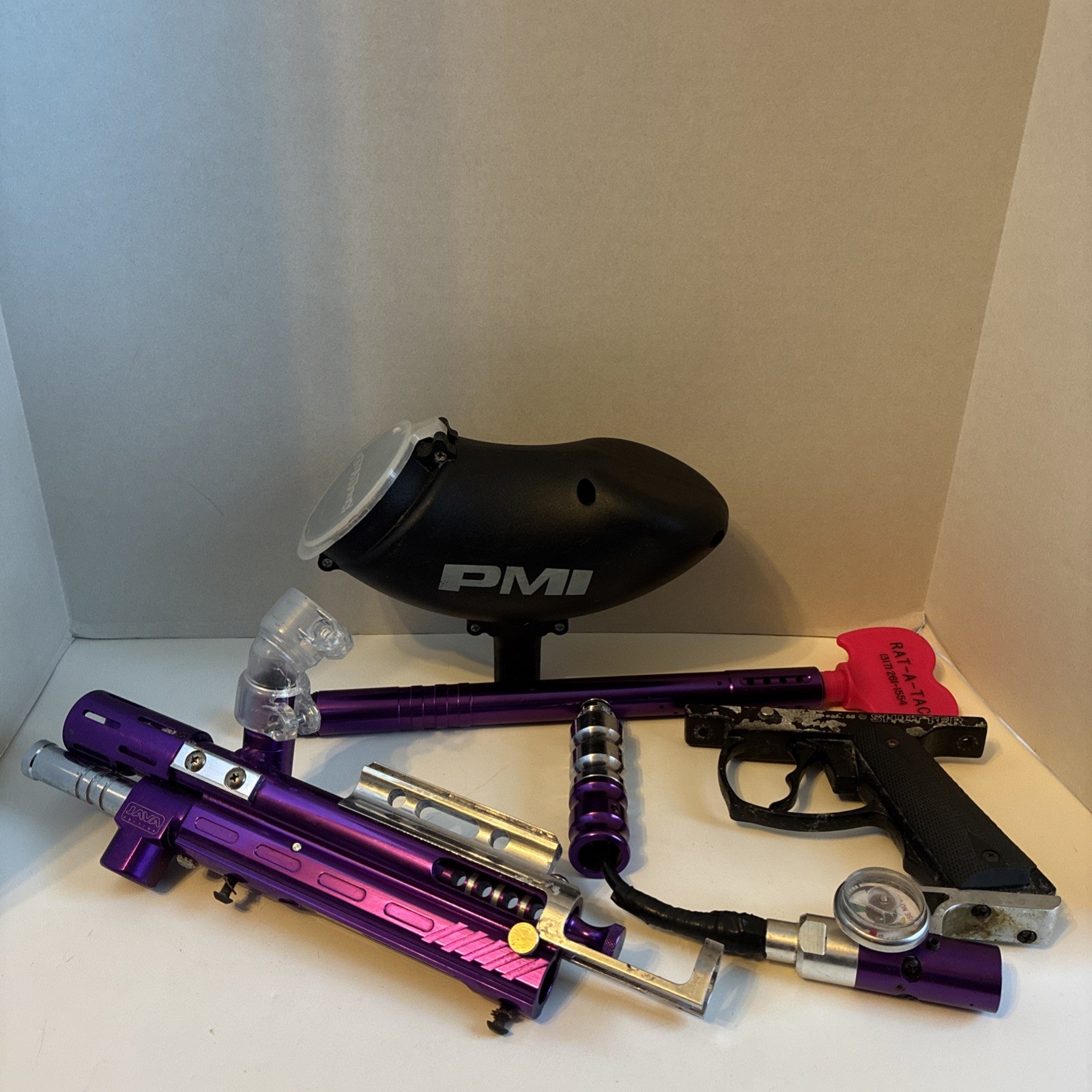 Spyder Java Edition Semi-Auto Cal 68 Shutter Paintball Marker Purple- Parts Only