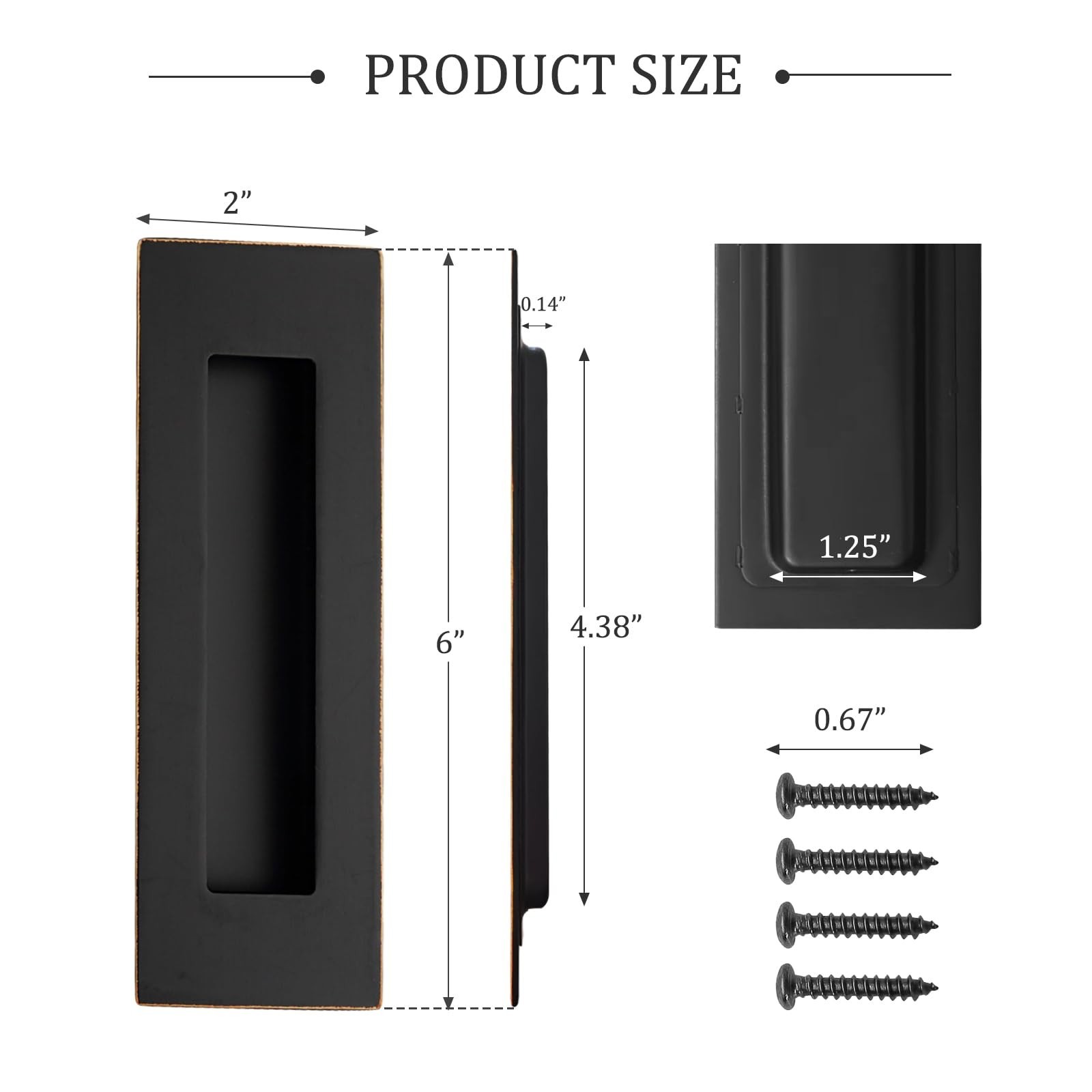 Pocket Door Pull and Edge Pull Oil Rubbed Bronze Set, 6Inch Handles Hardware ...