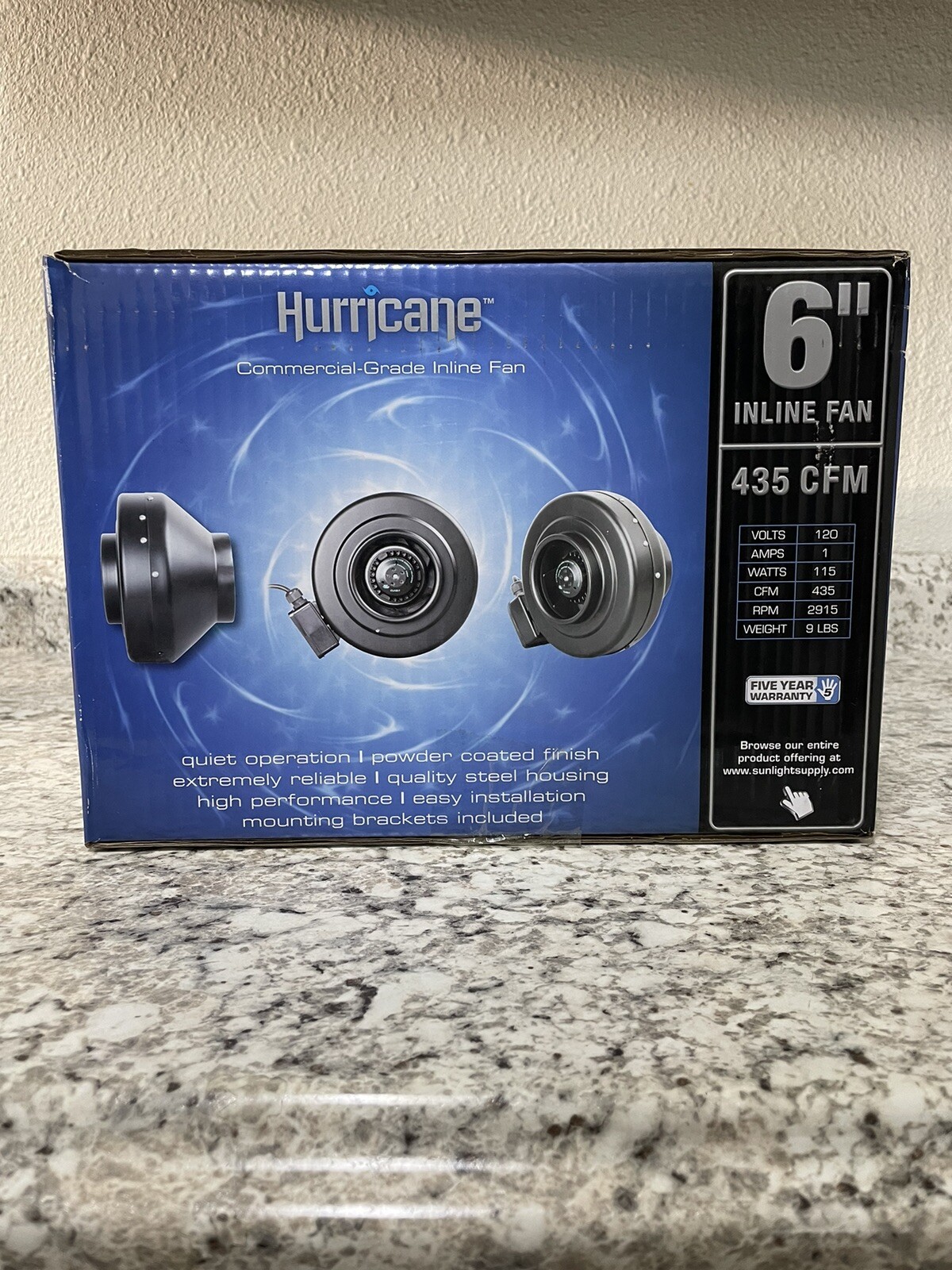 Hurricane Inline Fan 6 Inch 435 CFM - inline fan