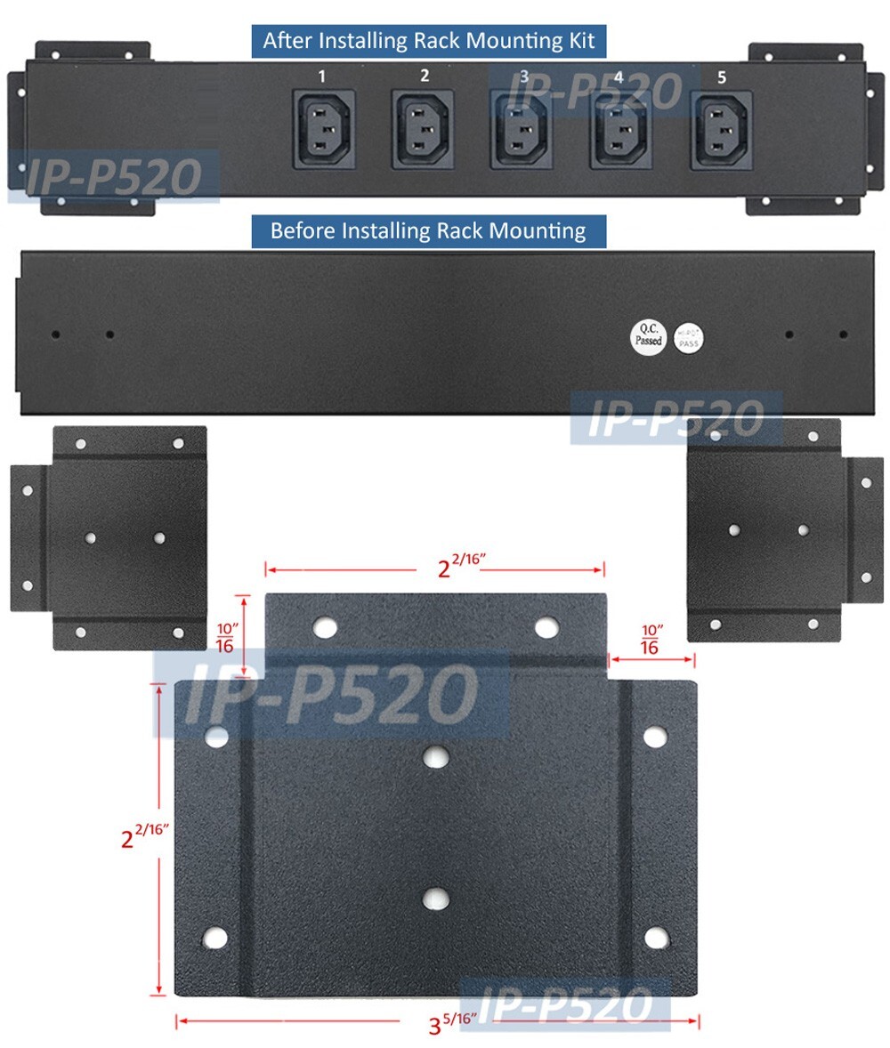 5-Outlet PDU W/ PC USB Software Control Power On/Off API Support Rack Mounting