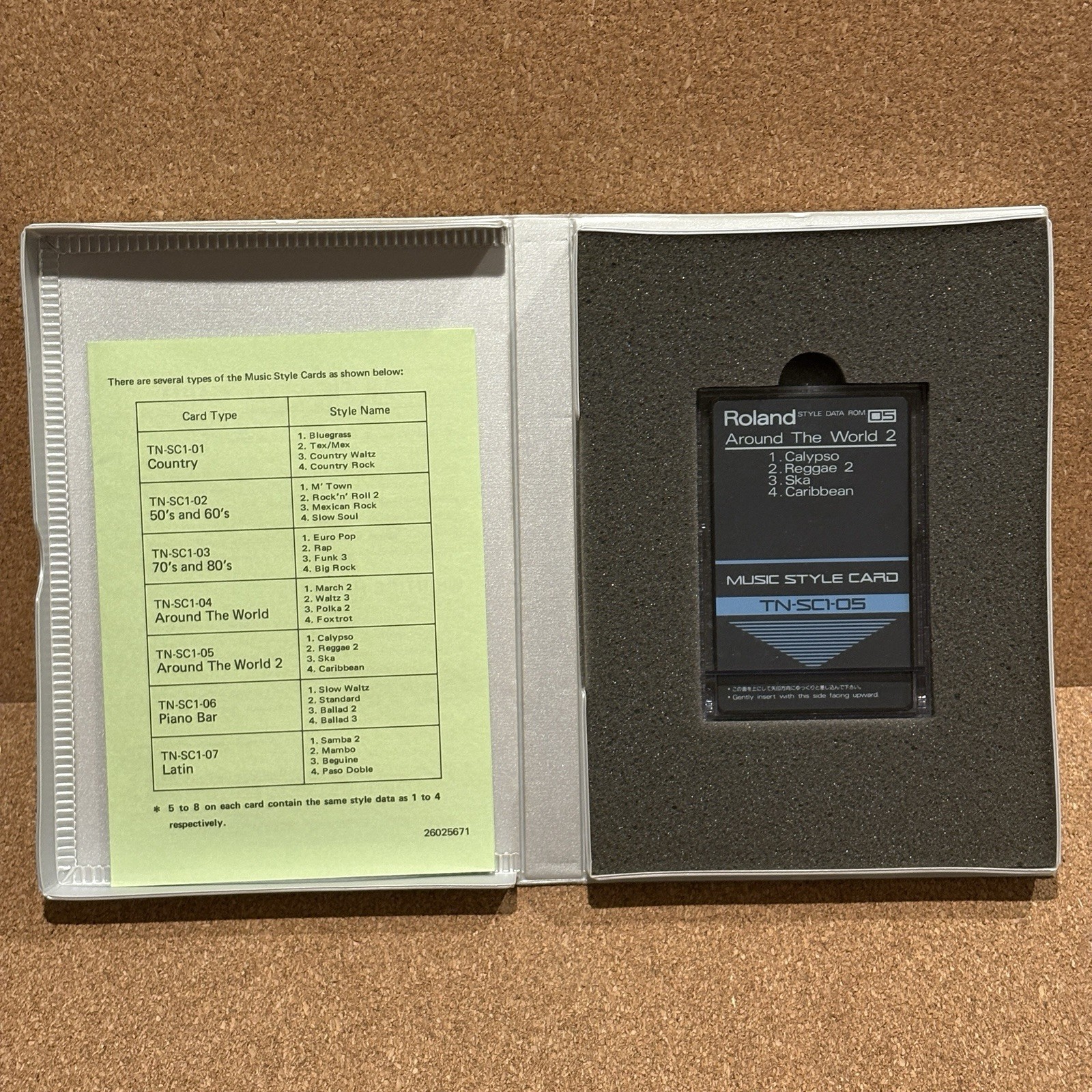Roland TN-SC1-05 Music Style Card Around The World 2 With Orig. Box And Manual