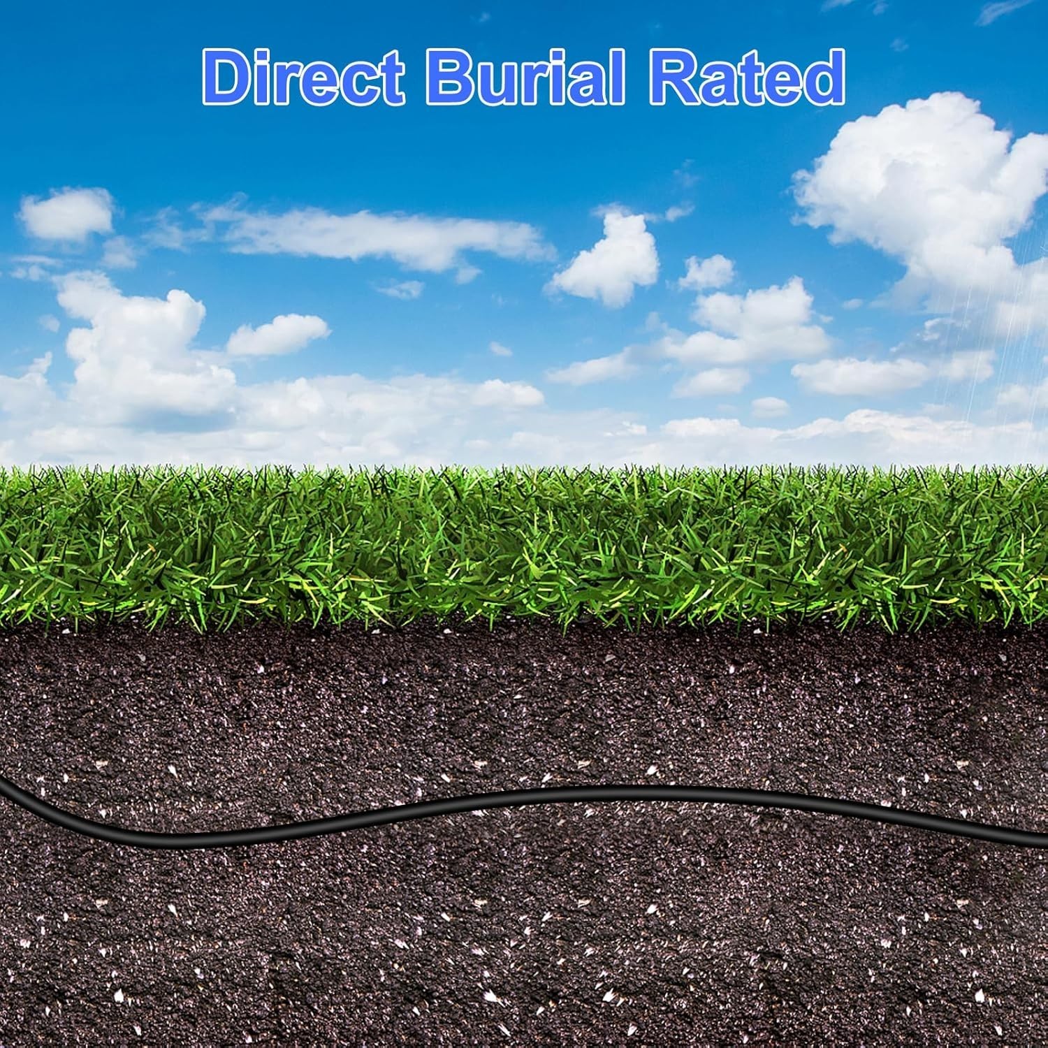 150FT Cat6 Outdoor Ethernet Cable In-Ground Heavy Duty Direct Burial 24AWG CC...