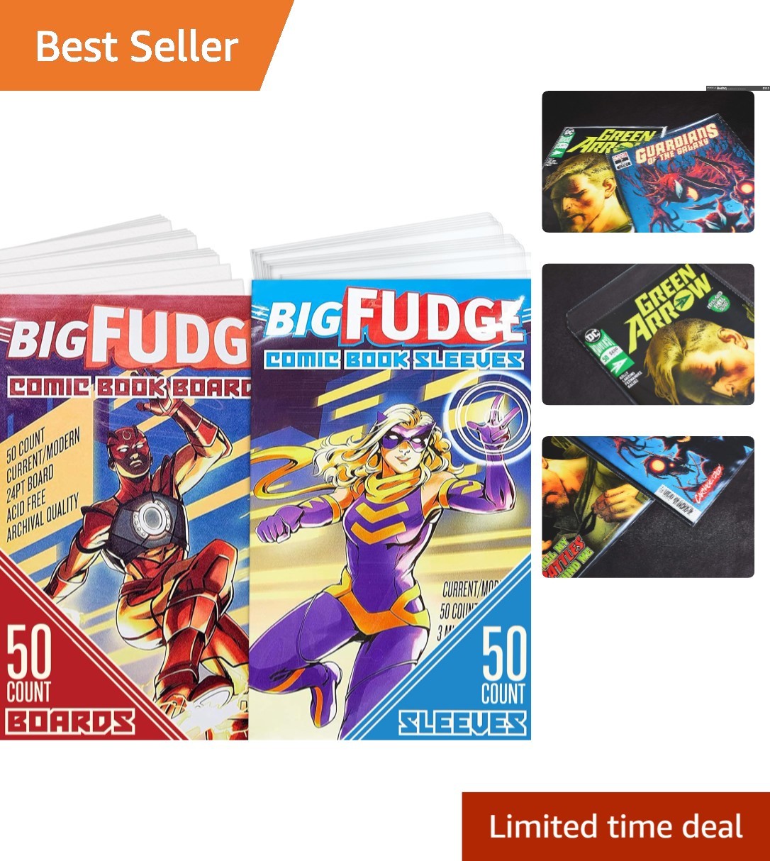 Enhanced Protection 50 Comic Book Bags & Boards - Heavy-Duty, 10.5" x 7.25" Size
