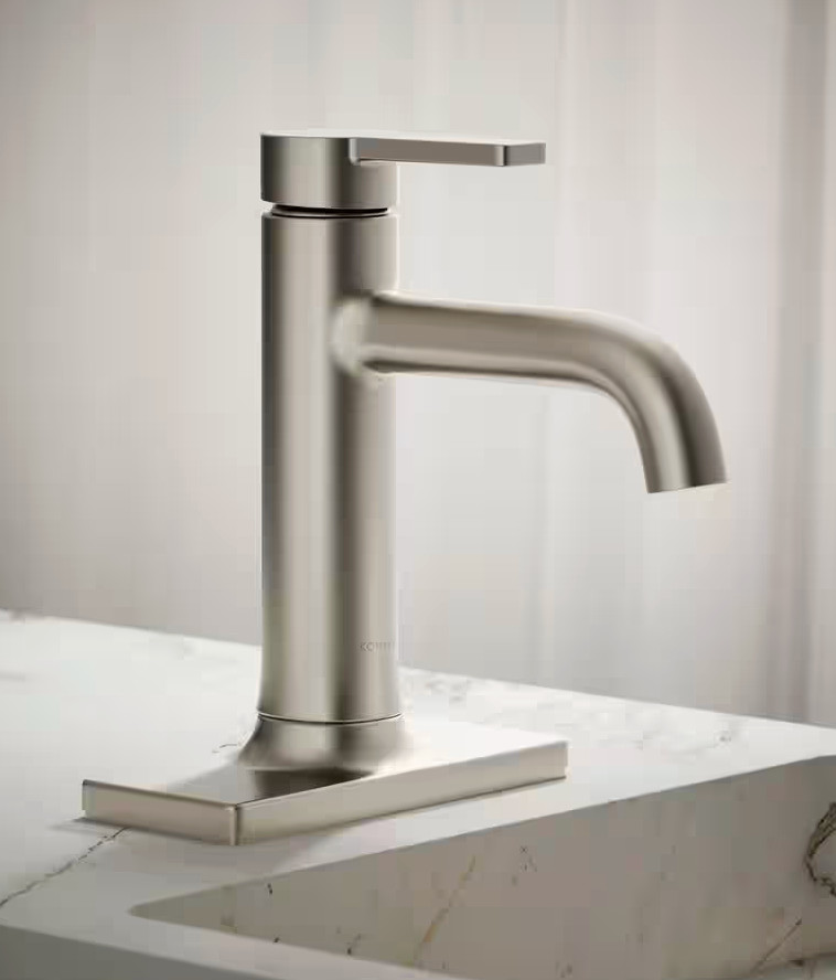 KOHLER Venza Single-Handle Single-Hole Bathroom Faucet-Brushed Nickel-Fast Ship