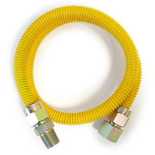 48" x 3/4"MIP x 3/4"FIP,(5/8"OD) S.S Natural Gas Flex Hose Supply Line Connector