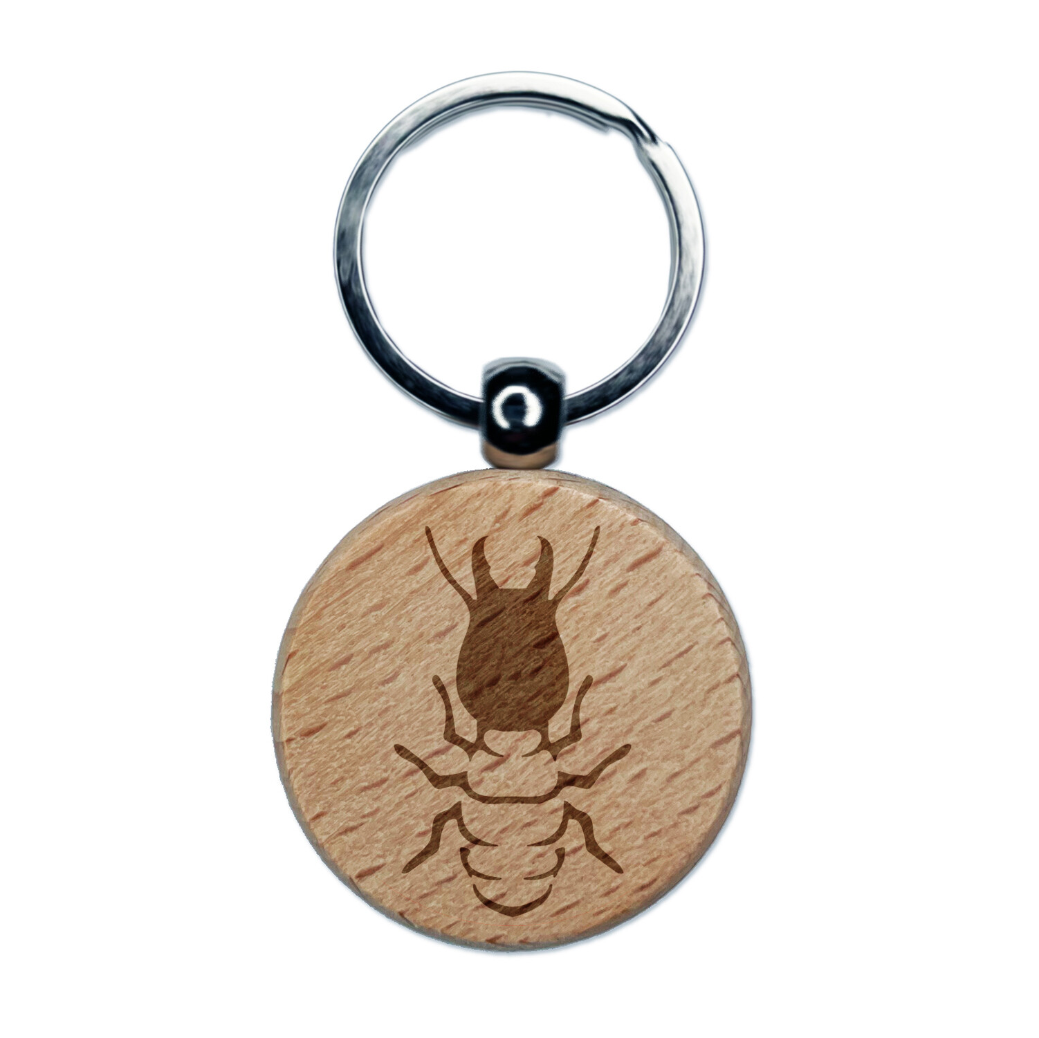 Termite Pest Insect Bug Engraved Wood Round Keychain Tag Charm