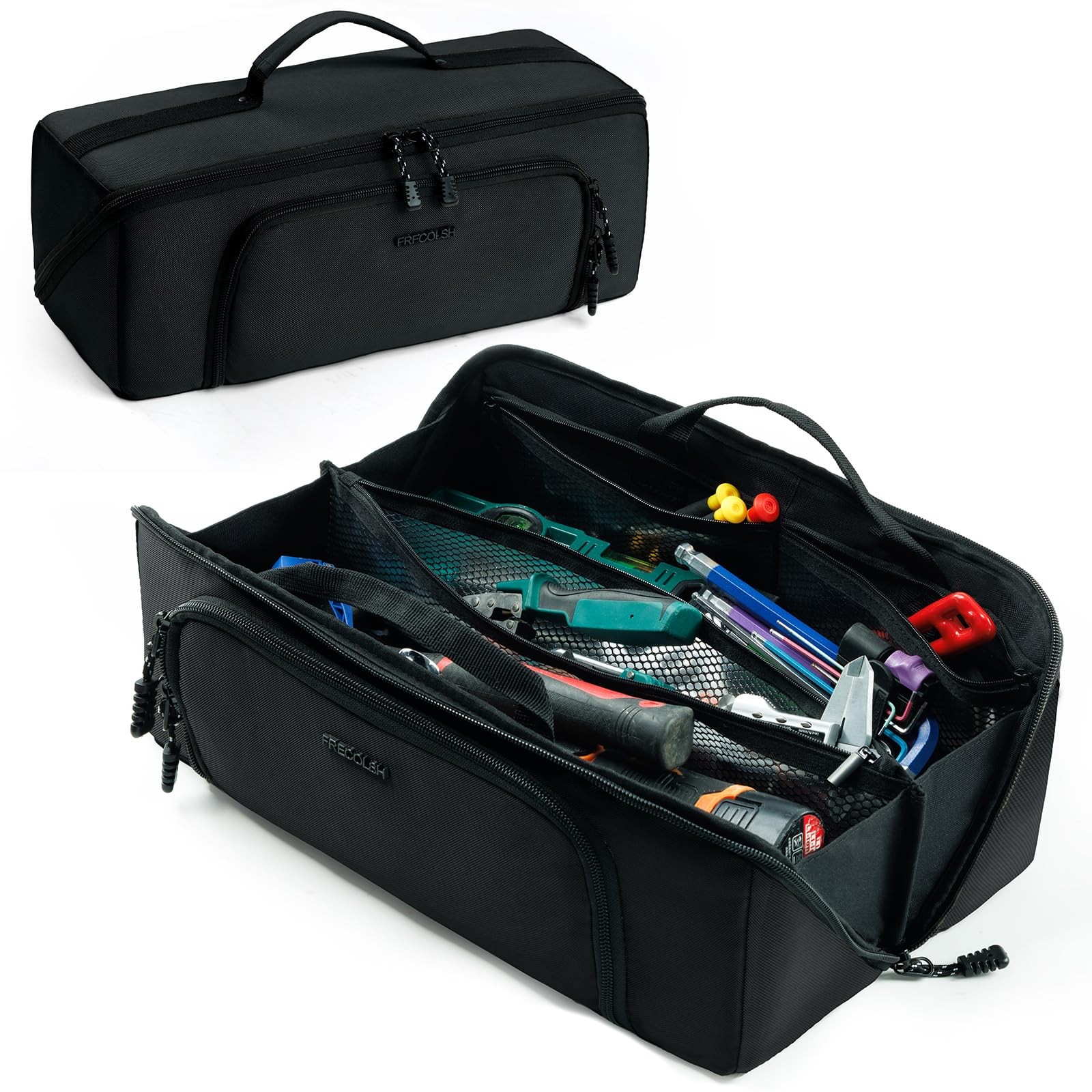 Portable Tool Bag Organizer WideOpen Tote Multi Compartments