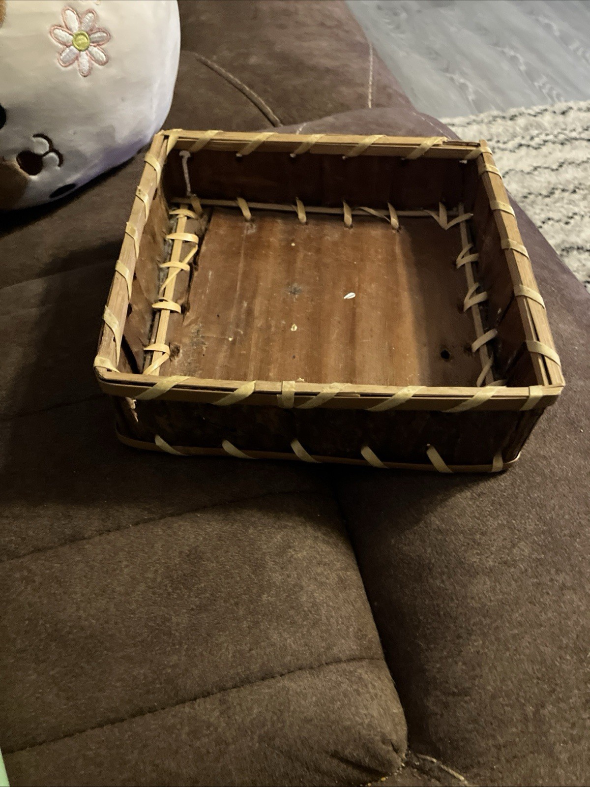 Handmade Woven Basket Made Out Of Tree Bark