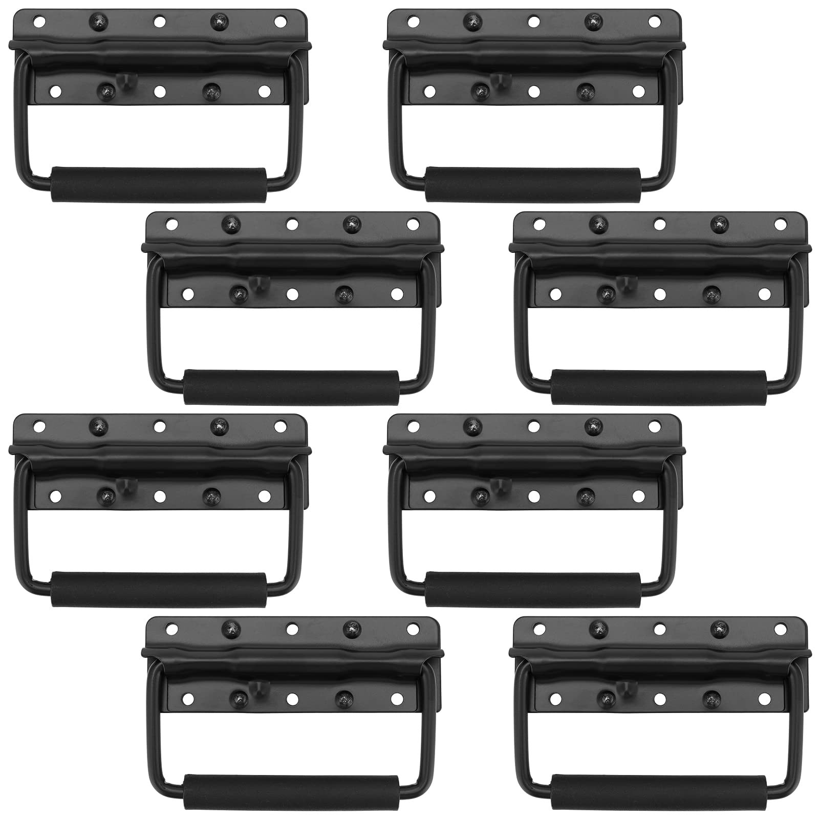 SEHOI 8 Pack 124mm Spring Loaded Case Handle, Folding Pull Black