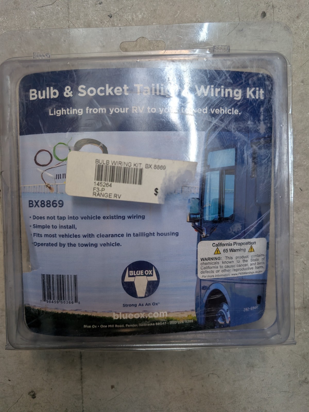 BLUE OX OEM BULB & SOCKET TAILIGHT WIRING KIT BX8869