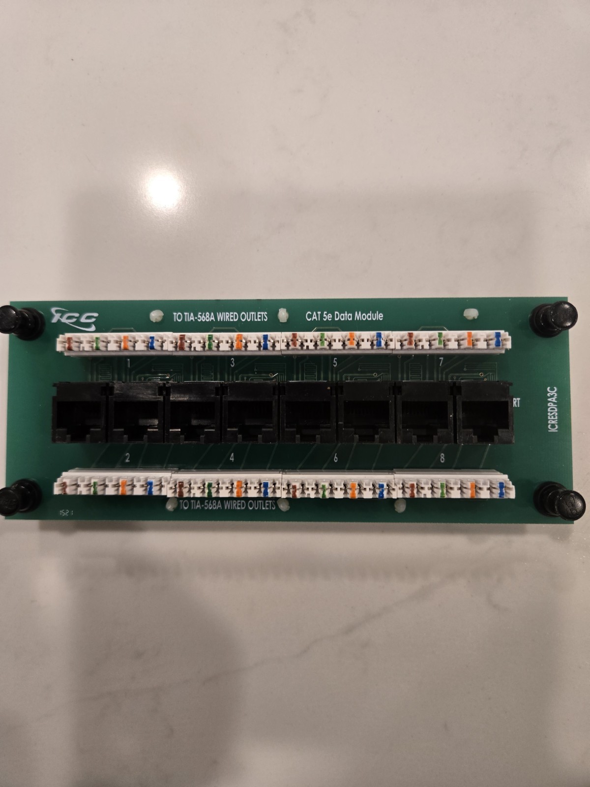 ICC 8PORT DATA MODULE Cat5e RJ45 Module  ICRESDPA3C