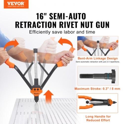Rivet Nut Tool 16 inch Rivnut Tool Kit with 13PCS Metric and SAE Mandrels