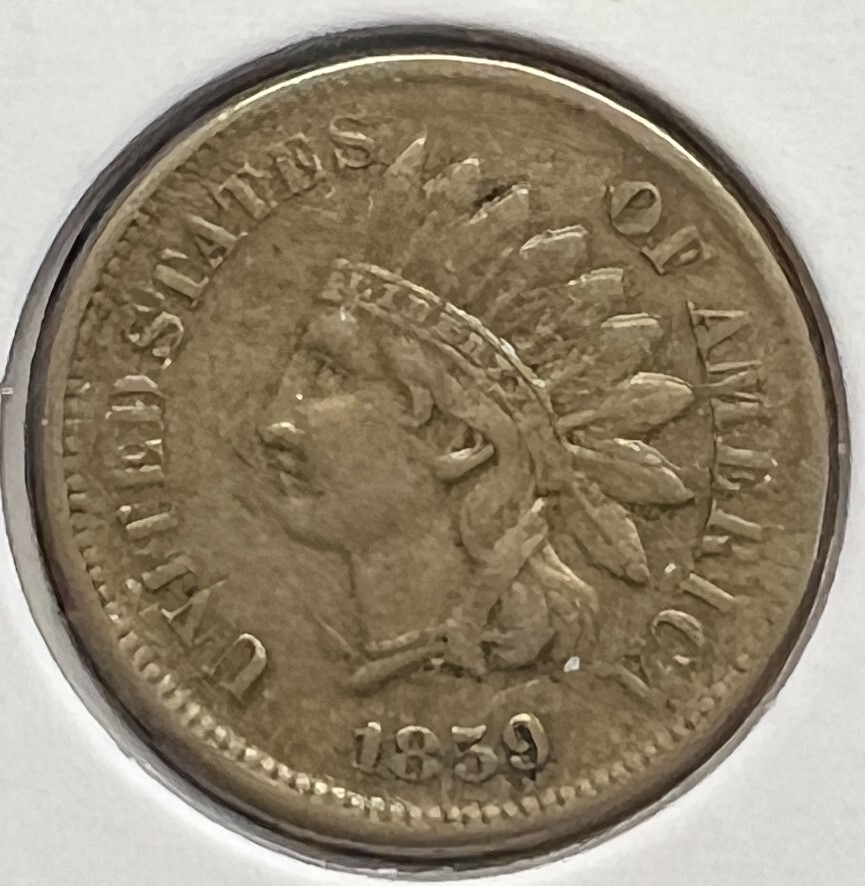 1859 INDIAN HEAD CENT GRADES CHOICE EXTRA FINE   ACTUAL COIN #5916