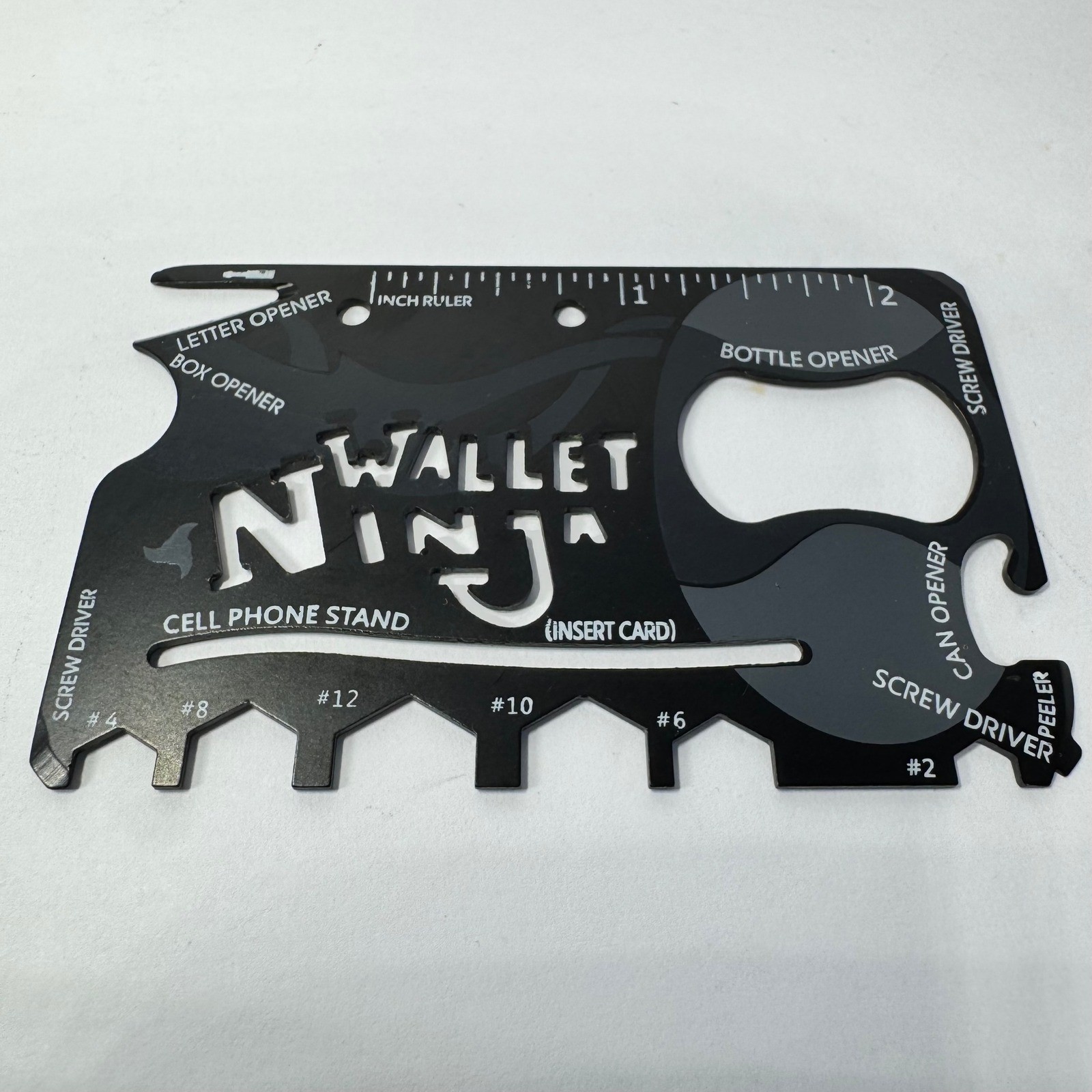 Wallet Ninja 18-in-1 Multi-tool Credit Card Size Black Steel Tactical EDC Tool