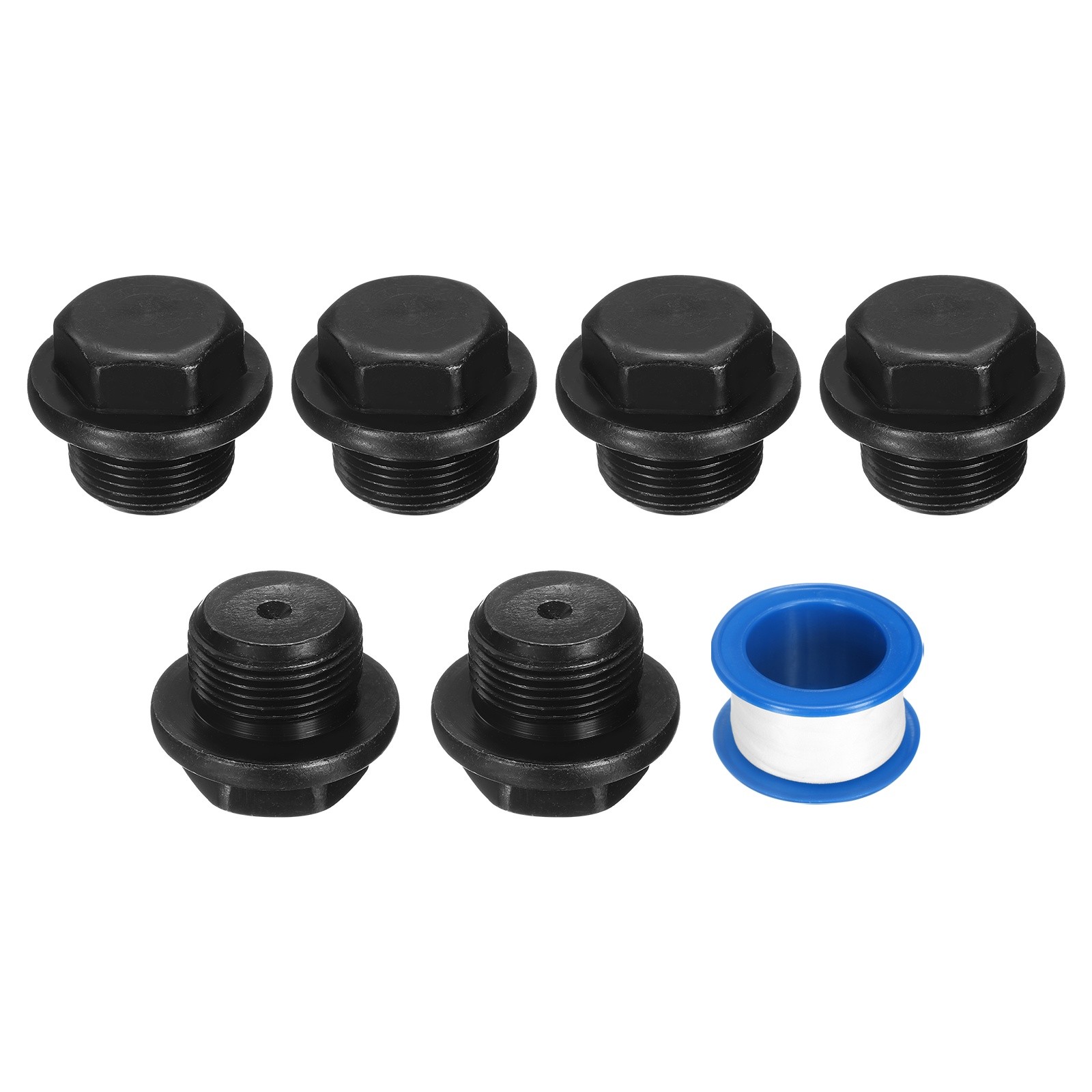 6Pcs M24x1.5 Carbon Steel Male Thread Outer Hex Pipe Plug Fitting Socket