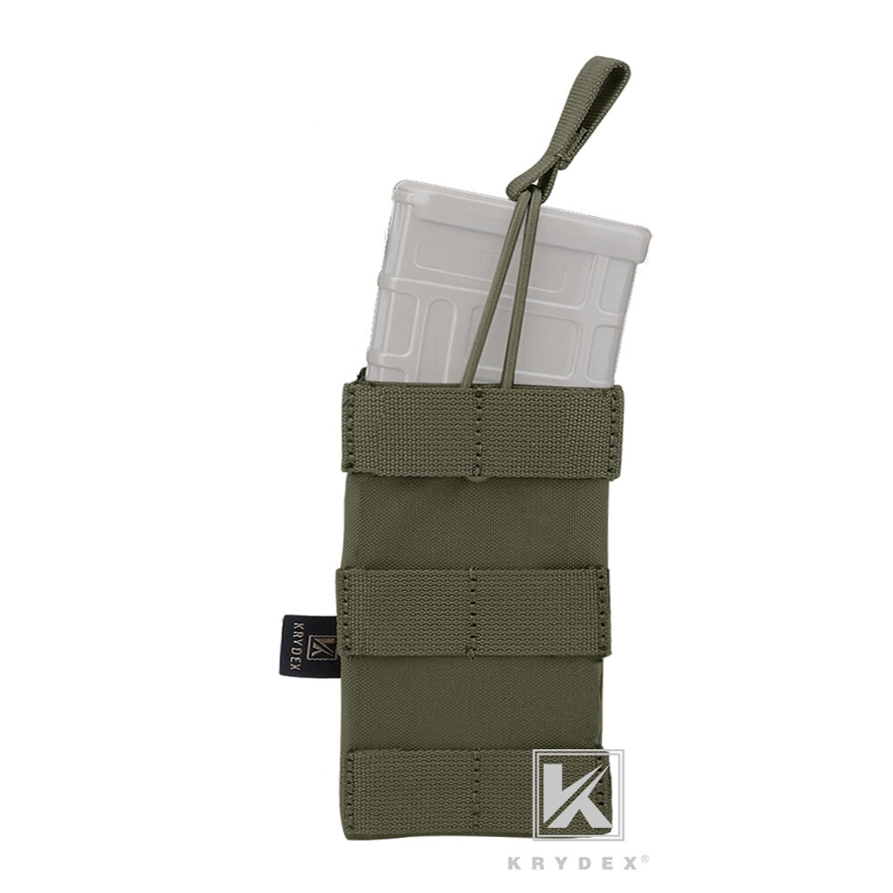 KRYDEX Single 5.56 .223 Mag Pouch Open Top Tactical Mag Carrier MOLLE Modular