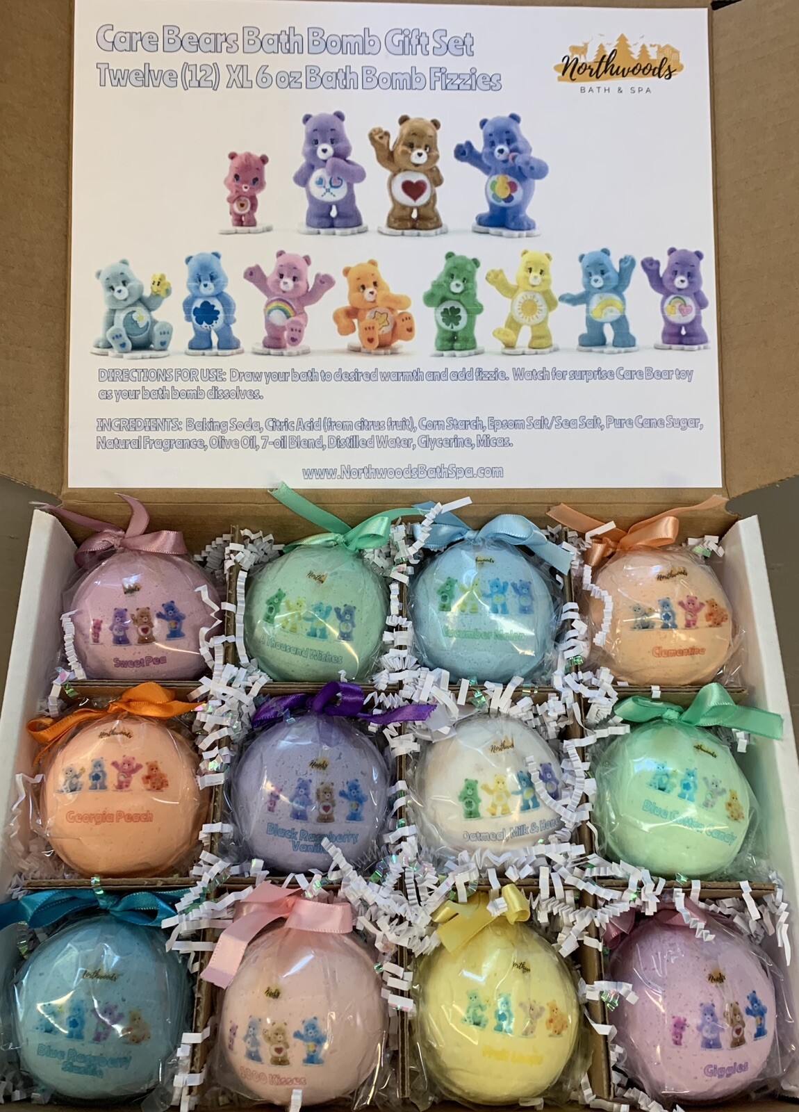 Large Care Bears 12-pack Bath Bomb Gift Set for Kids
