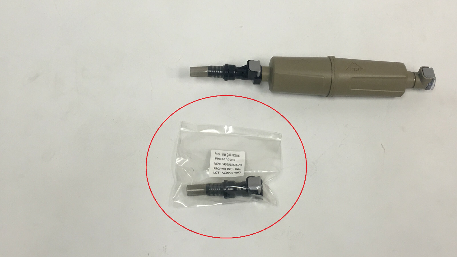 NEW USMC Source Hydration Female Quick Disconnect Valve Tube-Filter Adapter
